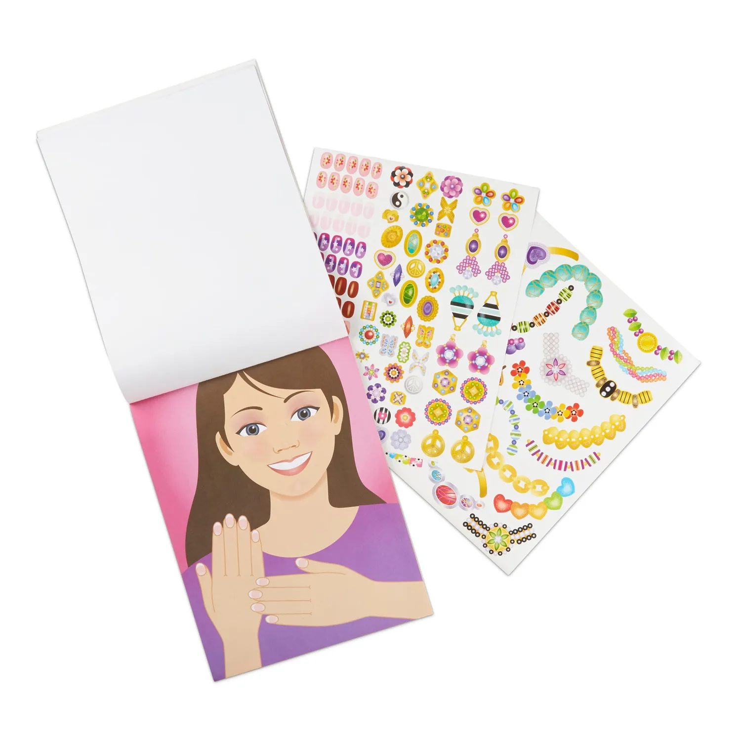 Melissa & Doug Jewelry Nails Glitter stickerboek 360+ sieraden
