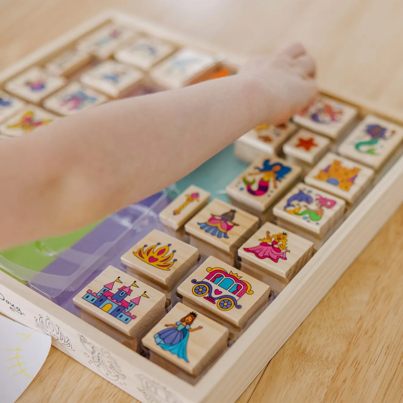 Melissa & Doug Deluxe Fairy Tale stempelset 38-delig sprookjes