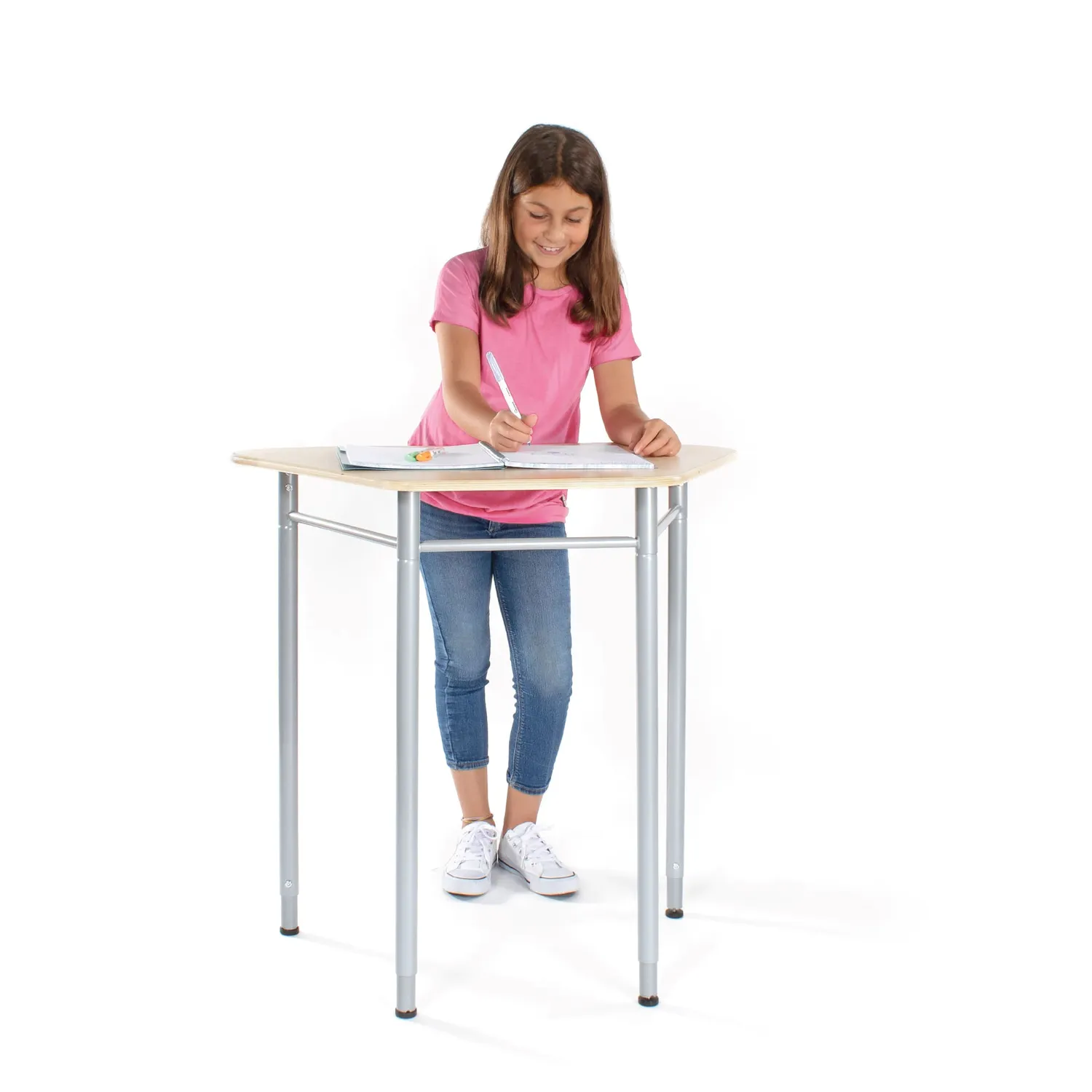 Guidecraft Standing Modular Desk bureau verstelbaar berken