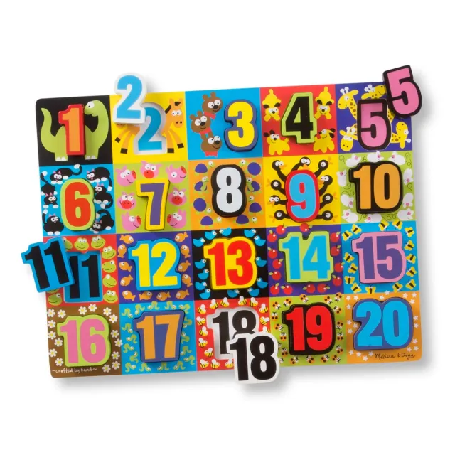 Melissa & Doug Jumbo Numbers houten puzzel 1-20 20 stukjes