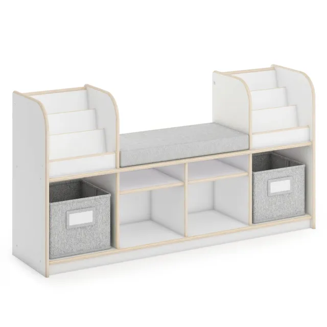 EdQ Reading Nook with Bins boekenkast Natural leeshoekje