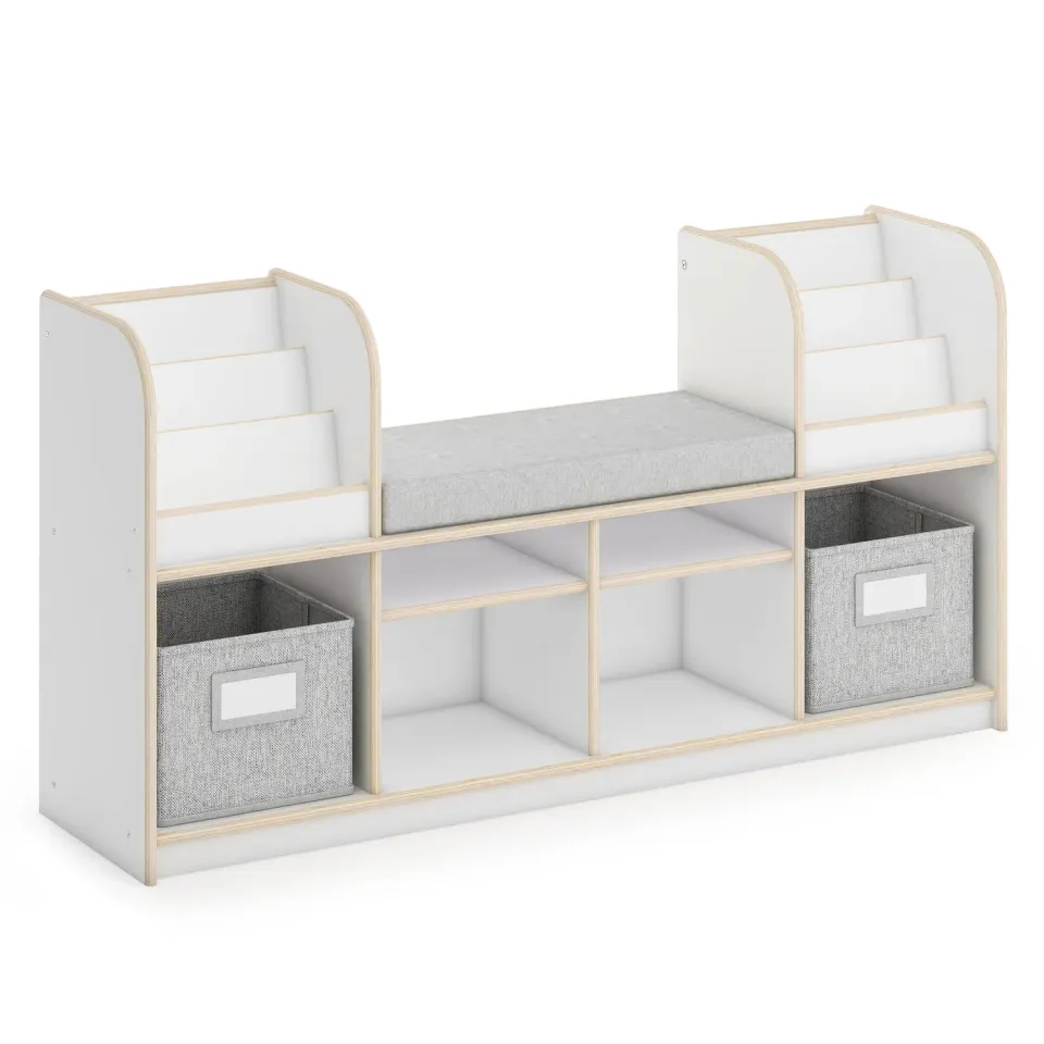 EdQ Reading Nook with Bins boekenkast Natural leeshoekje
