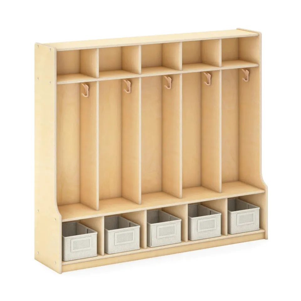 Guidecraft EdQ 5-Section Locker kapstokbank naturel