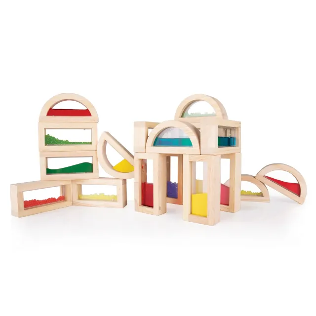 Guidecraft Sensory Rainbow Blocks blokken 18 stuks set