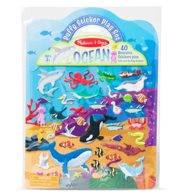 Melissa & Doug Puffy Sticker Ocean stickerset herbruikbaar