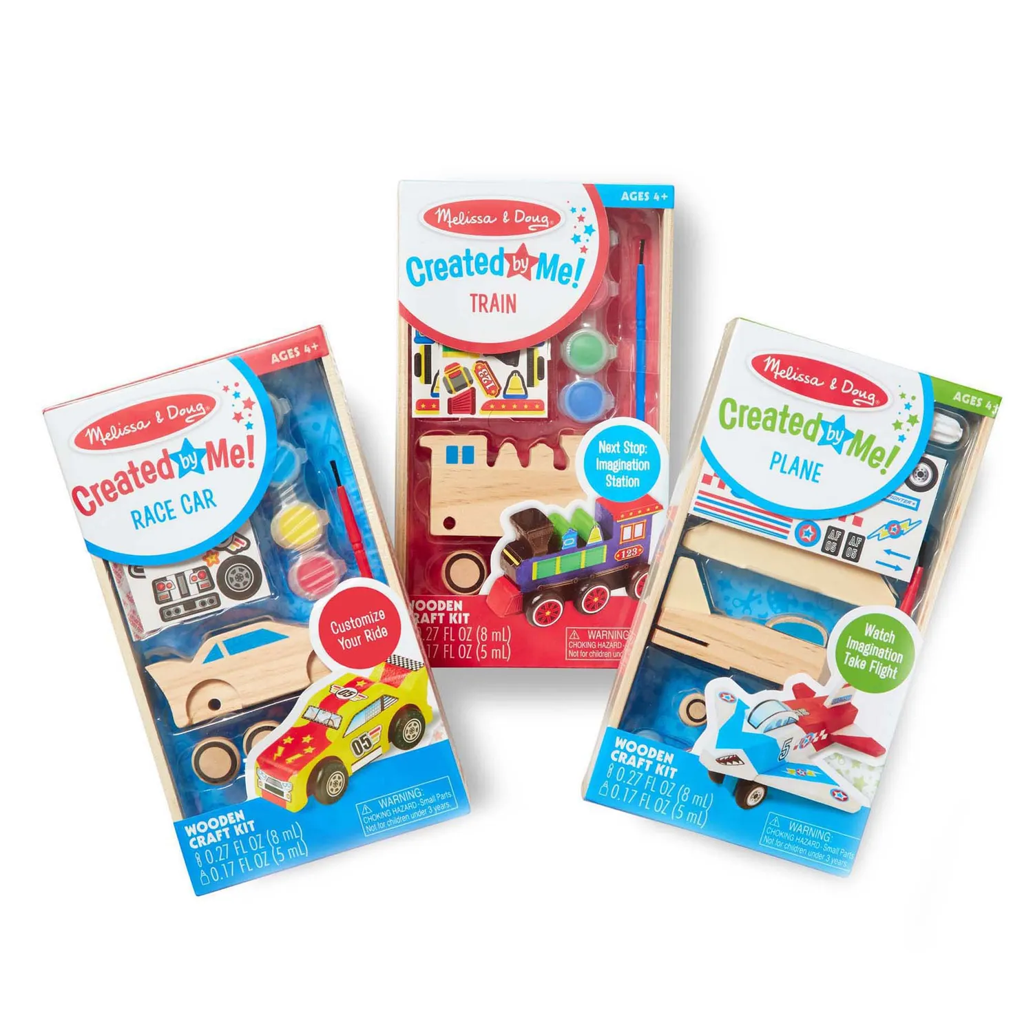Melissa & Doug Created by Me knutselset voertuigen 3-pack hout