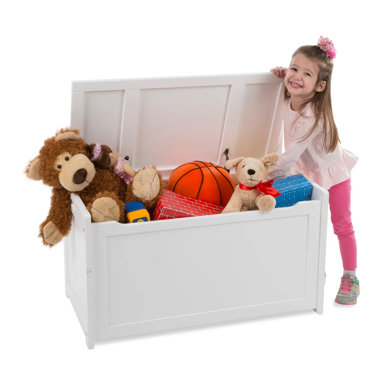 Melissa & Doug Wooden Toy Chest speelgoedkist wit hout